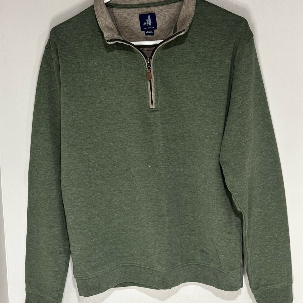 johnnie-O Forest Green Zip-Up Sweater. Size M.